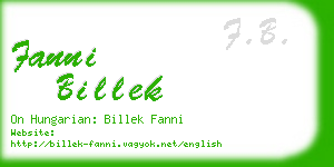 fanni billek business card